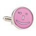 Butoni camasa cu model smiley roz